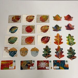 Starbucks Colorful Leaf and Acorn Gift Cards